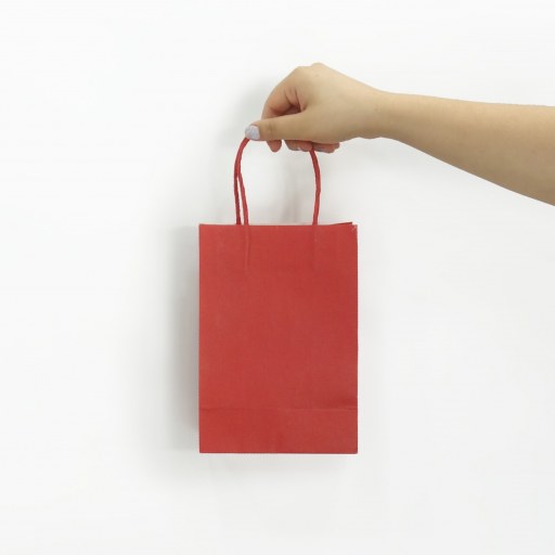 Bolsa de papel kraft rojo 20x14x8 (cm)