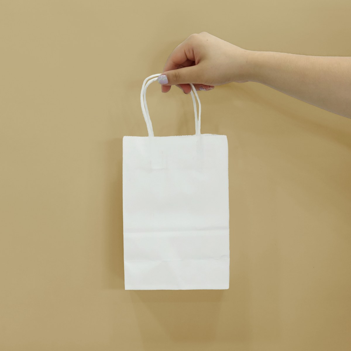 Bolsa de papel kraft blanco 20x14x8 (cm)