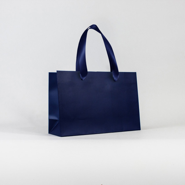 Bolsa de papel premium Azul Marino | 33x33x11 cm