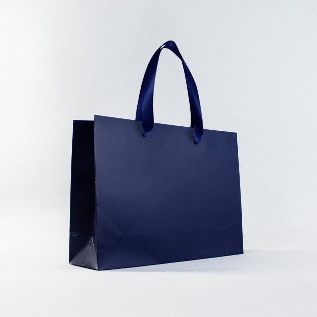 Bolsa de papel premium Azul Marino | 30x41x12 cm