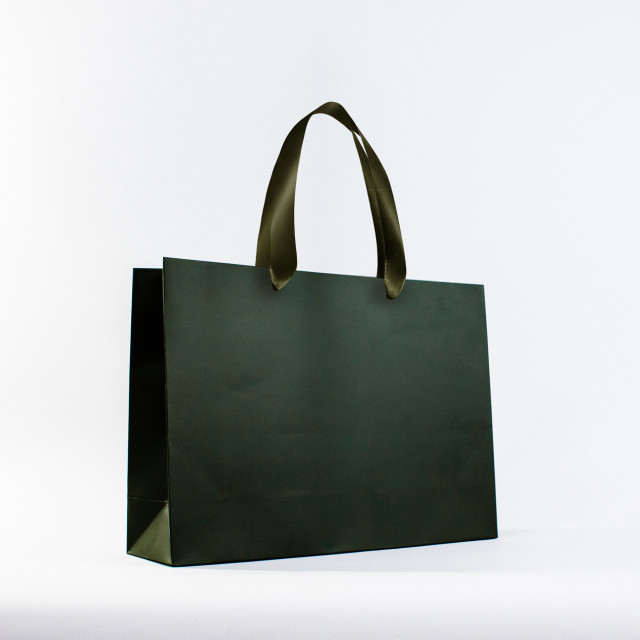 Bolsa de papel premium Verde | 20x30x10 cm