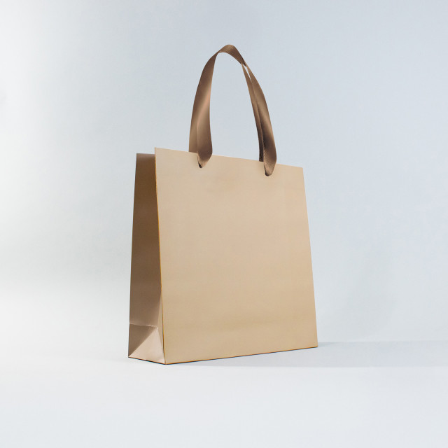 Bolsa de papel premium Beige | 33x33x11 cm