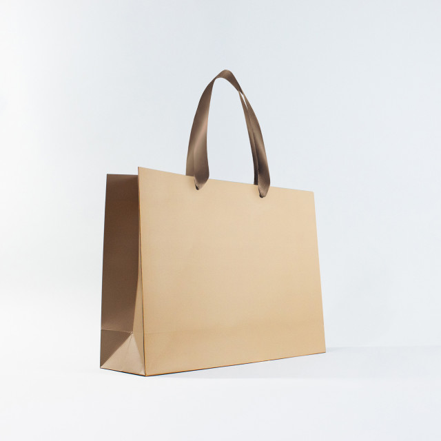 Bolsa de papel premium Beige | 30x41x12 cm