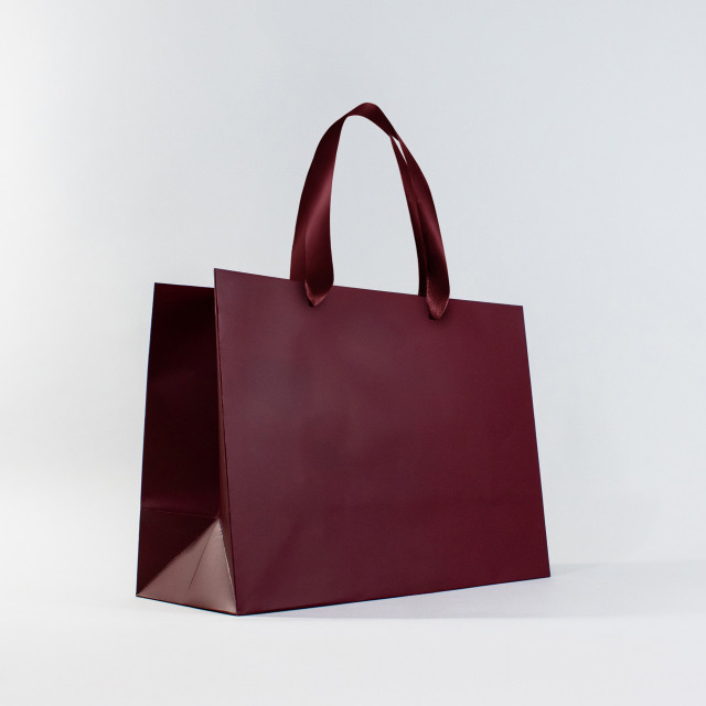 Bolsa de papel premium Burdeo | 30x41x17 cm