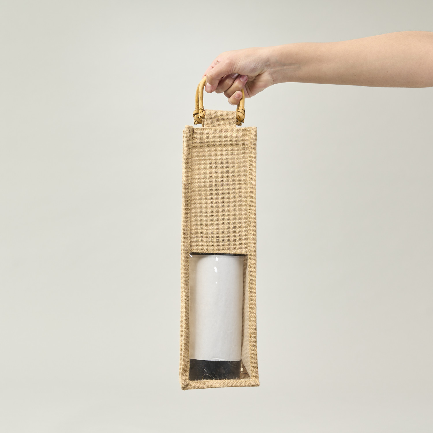 Bolsa de vino de yute (media ventana) | 35x10x10 (cm)