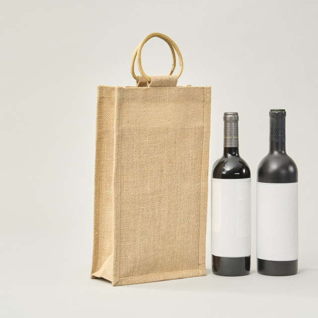 Bolsa de yute para 2 Botellas de Vino 35x20x10 (cm) Alternativa