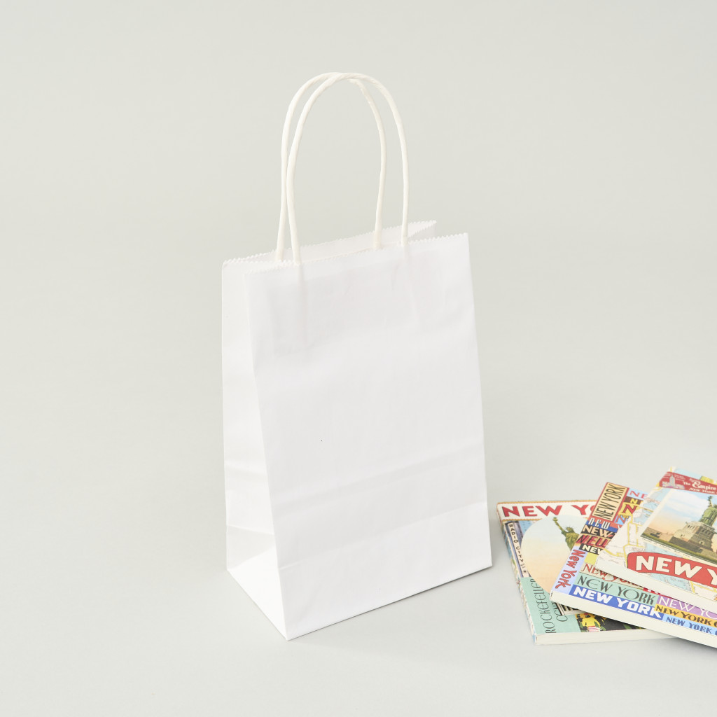 Bolsa de papel kraft blanca 20x14x8 (cm)