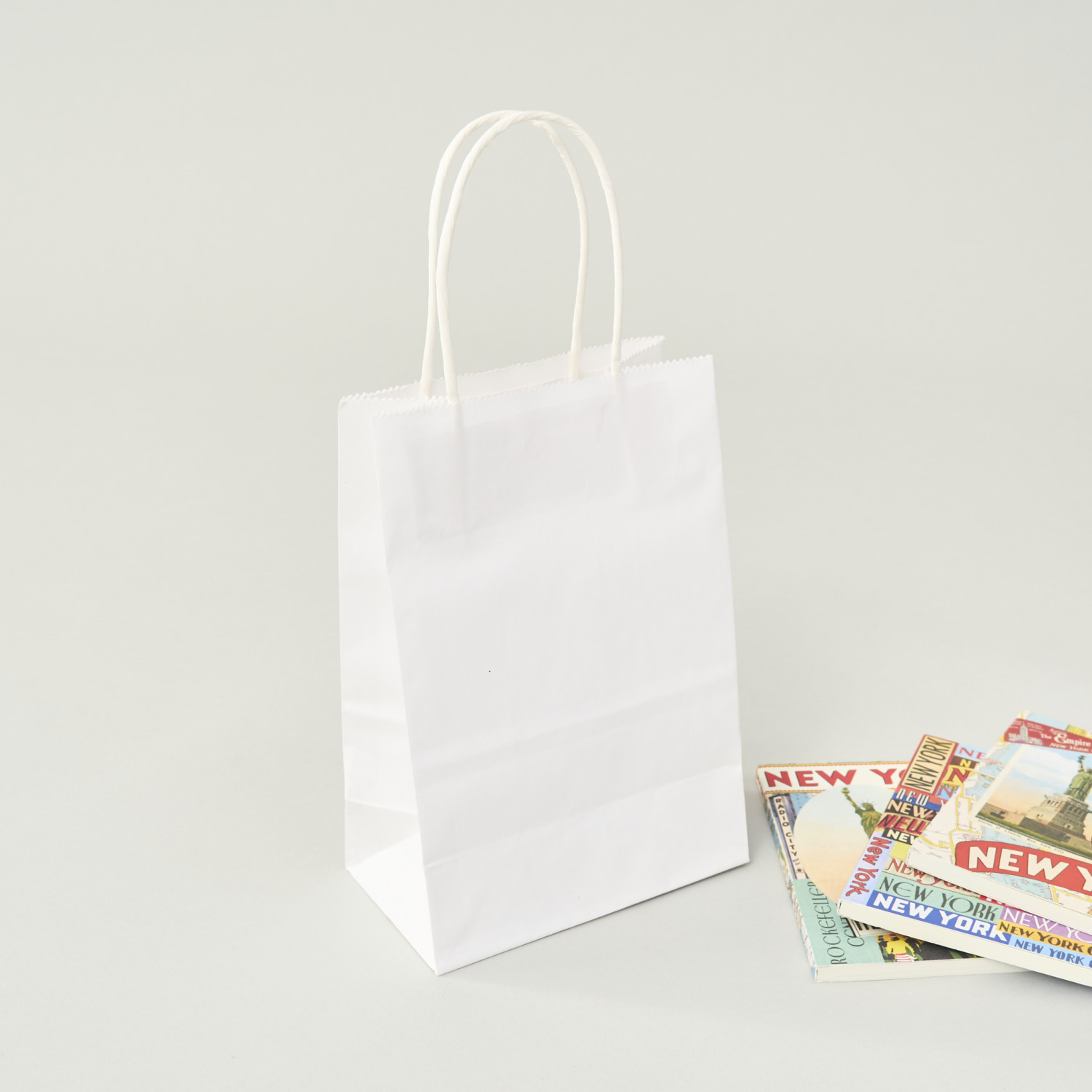 Bolsa de papel kraft blanca | 20x14x8 (cm)