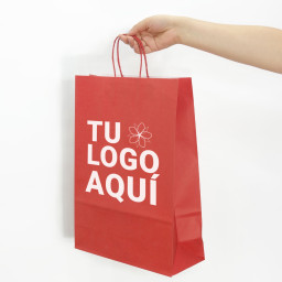 Bolsa de papel kraft rojo 41x30x12 (cm)