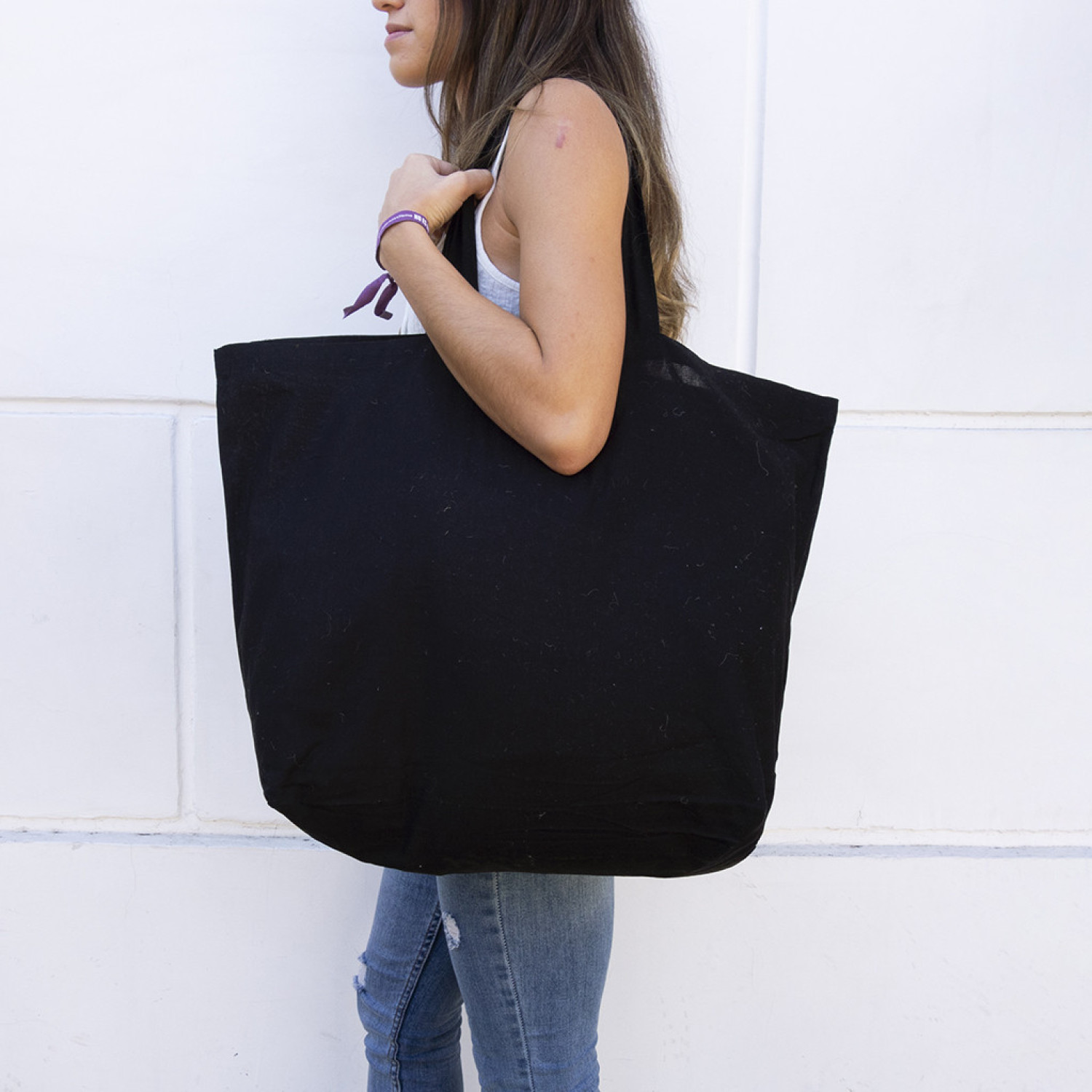 Bolsa de algodón negra | 40x58x20 (cm)