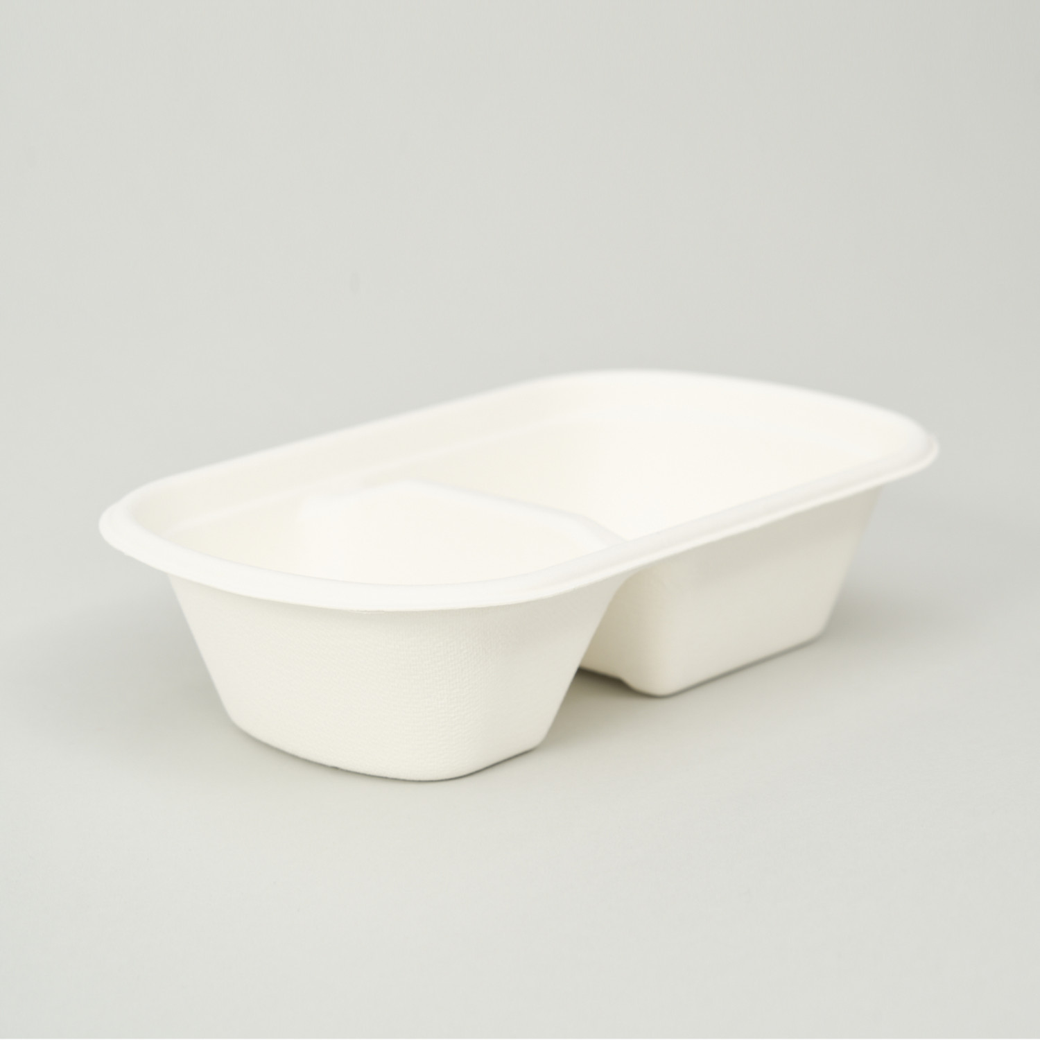 Bandeja 800 ml Bagazo de Caña de Azúcar 2 Compartimentos