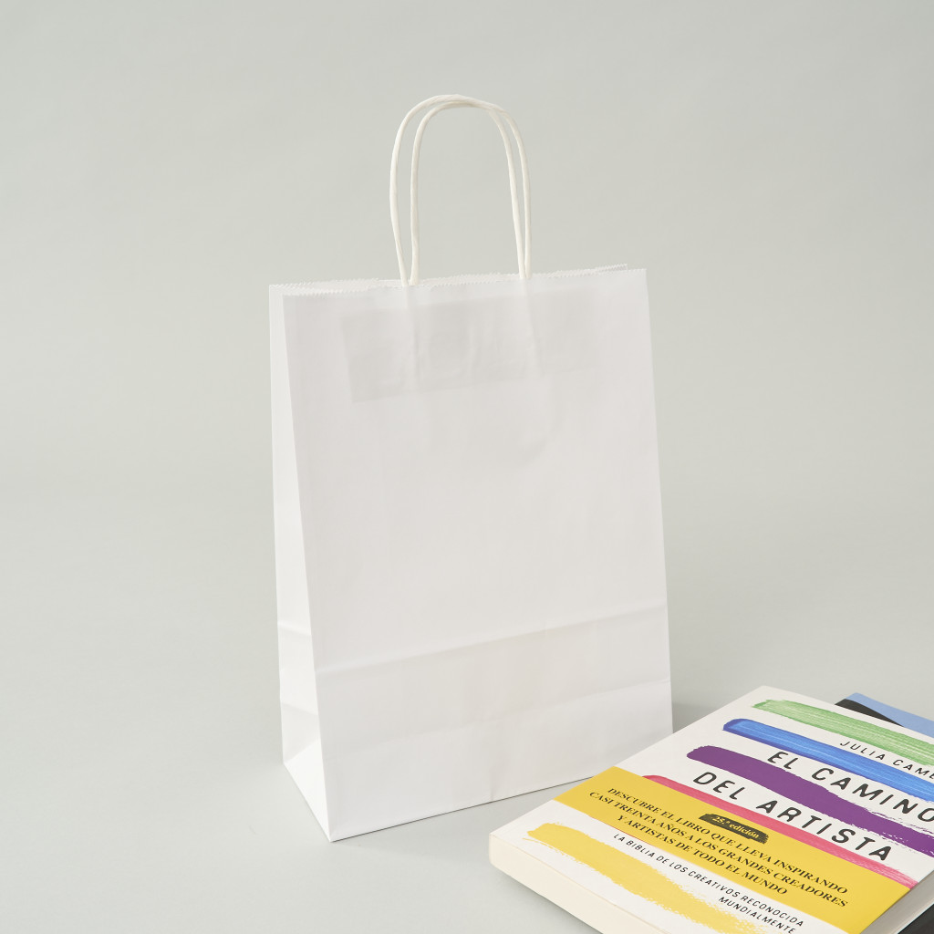 Bolsa de papel kraft blanca 30x22x10 (cm)