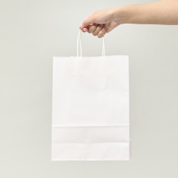 Bolsa de papel kraft blanca 30x22x10 (cm)