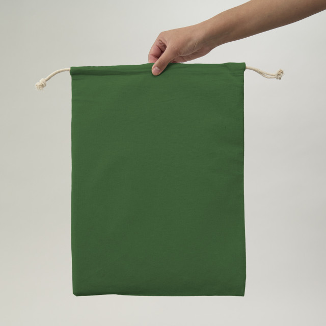 Saquito de Algodón verde 40x30 (cm)