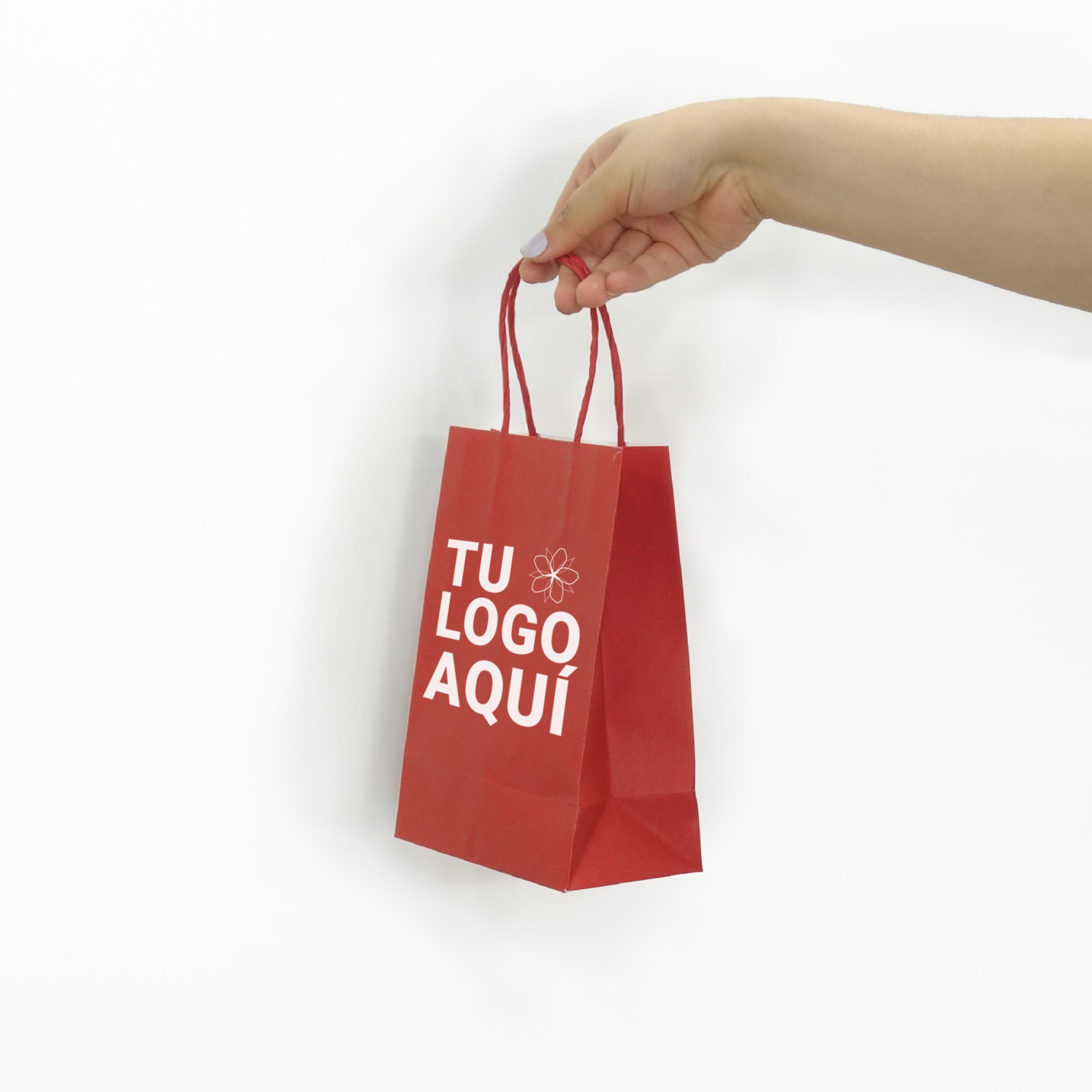 Bolsa de papel kraft rojo | 20x14x8 (cm)