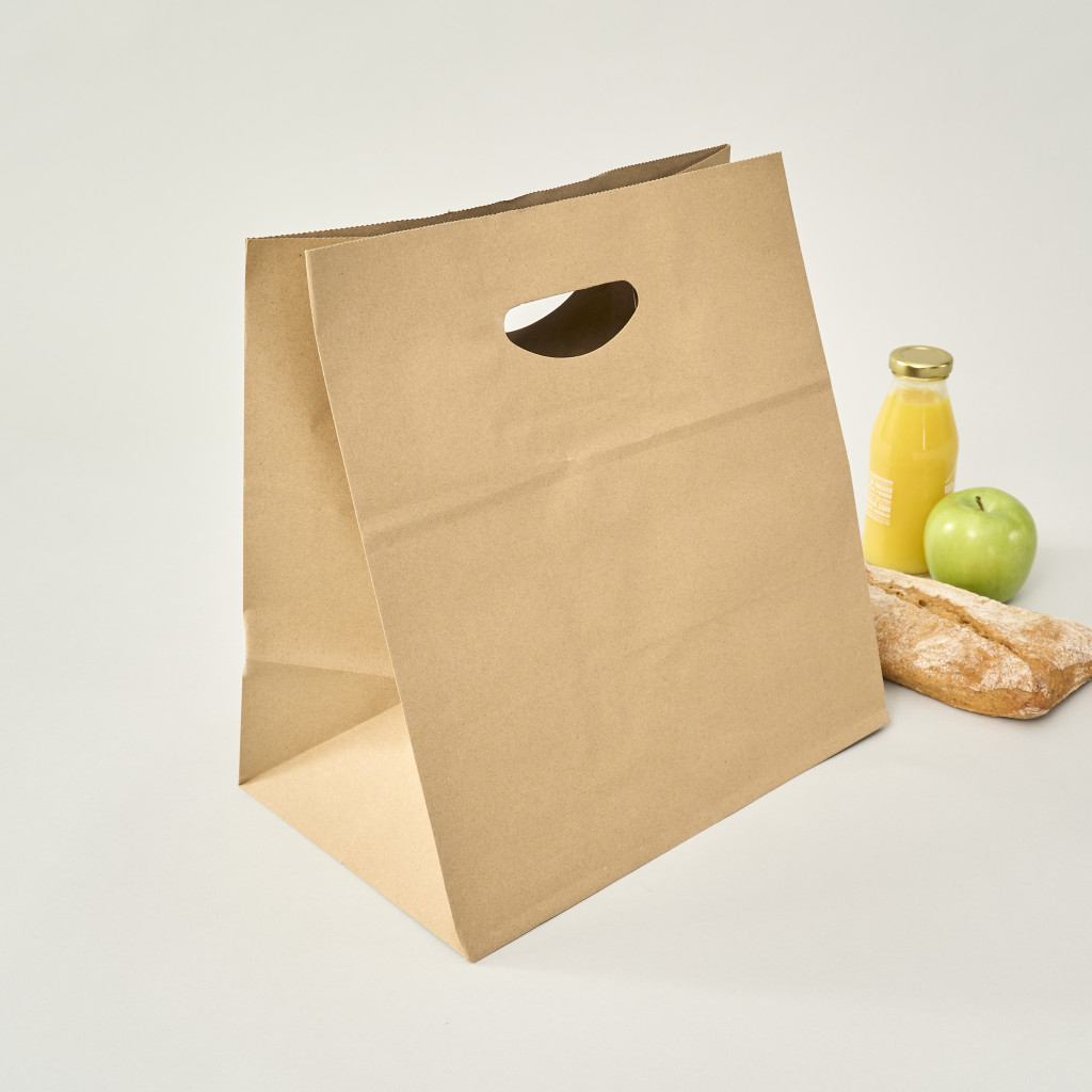 Bolsa de papel kraft 32x30x20 (cm) - Asa Troquelada