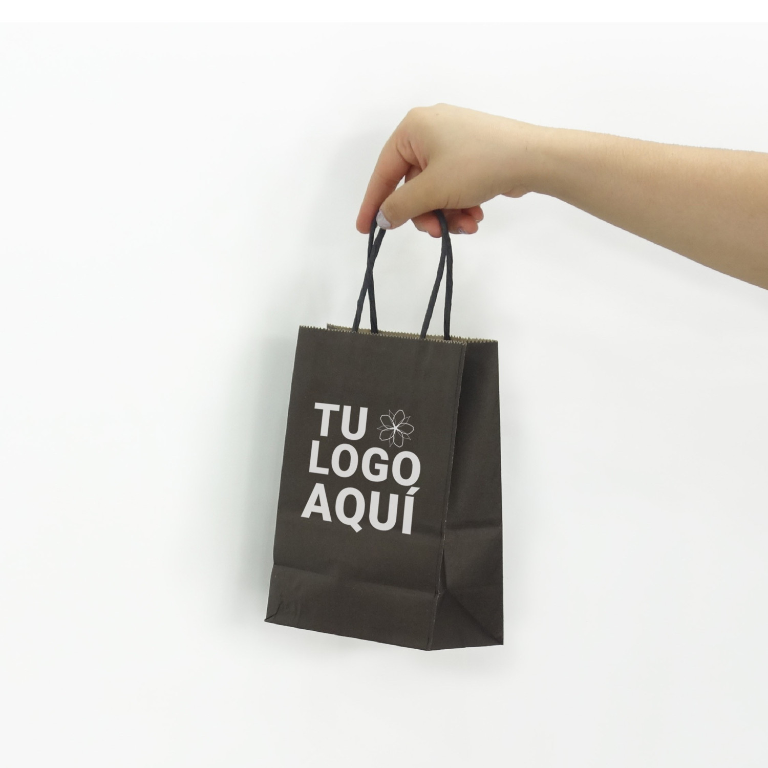 Bolsa de papel kraft negra | 20x14x8 (cm)