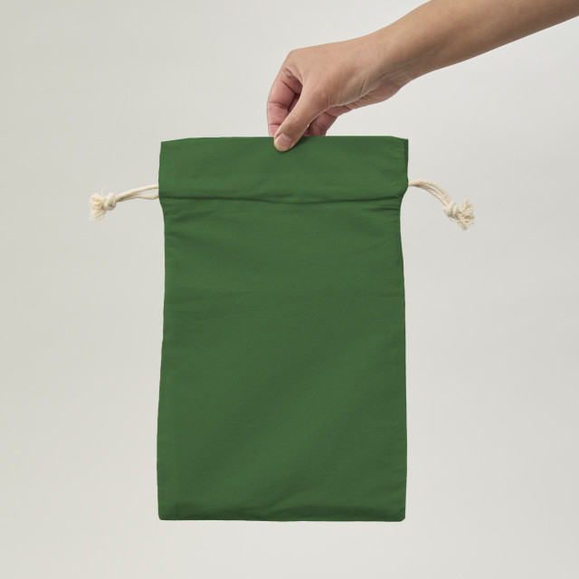 Saquito de Algodón verde 30x20 (cm)