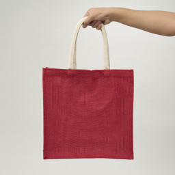 Bolsa de yute roja 33x33x15 (cm)