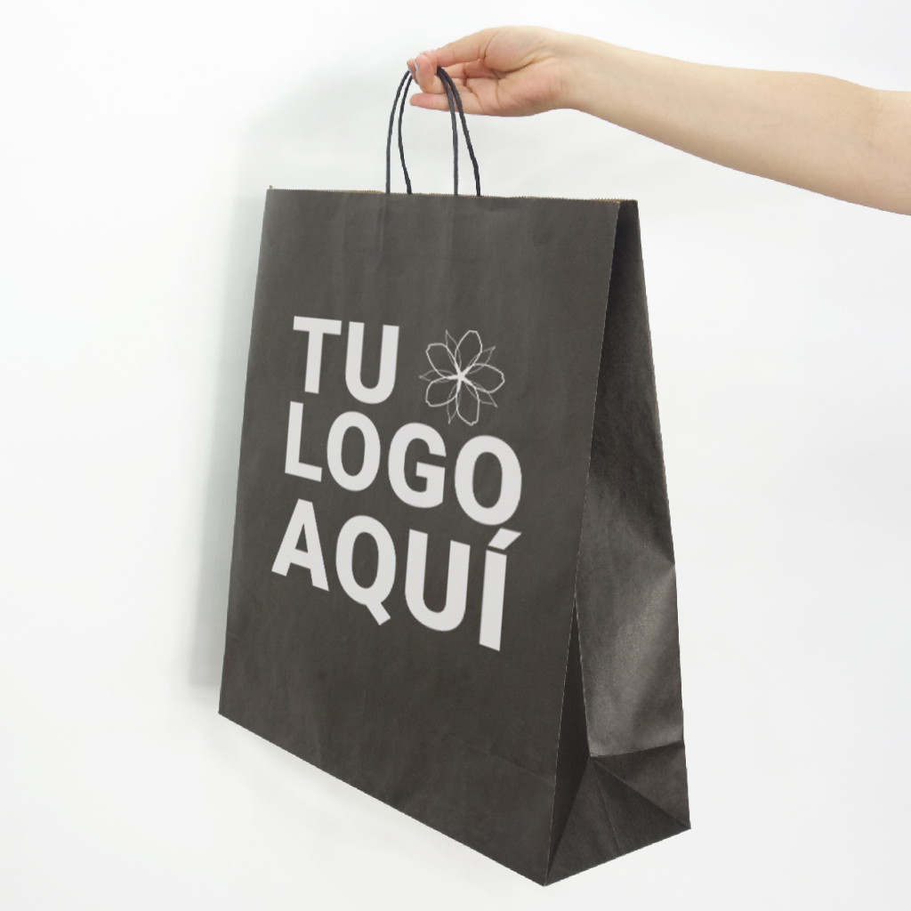 Bolsa de papel kraft negra 48x45x15 (cm)