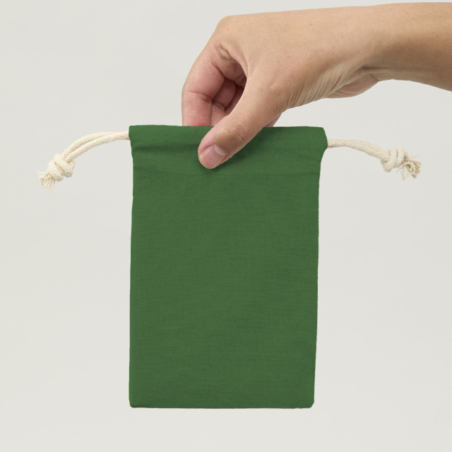 Saquito de Algodón verde 15x10 (cm)