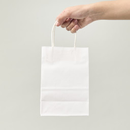 Bolsa de papel kraft blanca 20x14x8 (cm)