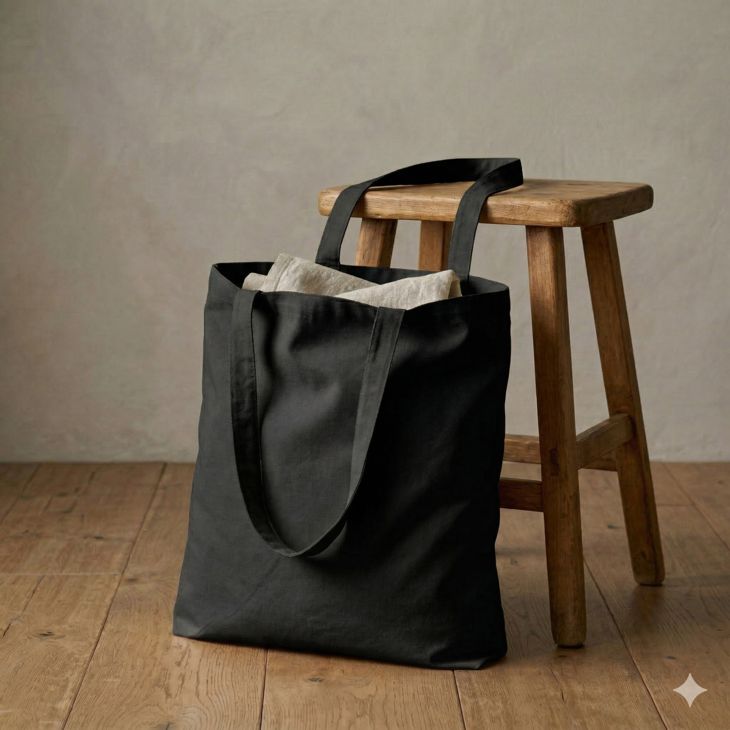 Bolsa de algodón negra | 42x38 (cm)