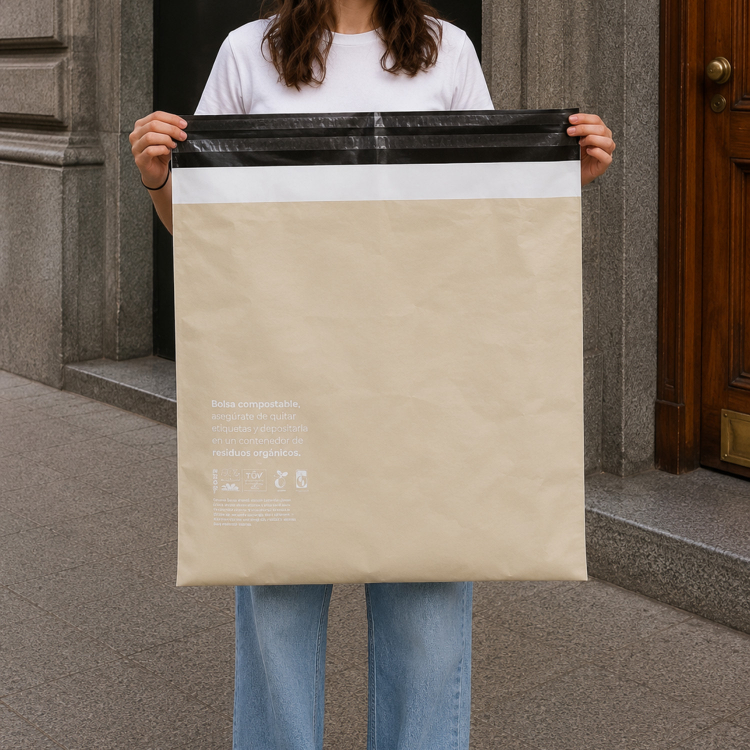 Bolsa de Envío Compostable Gris | 65x60 cm