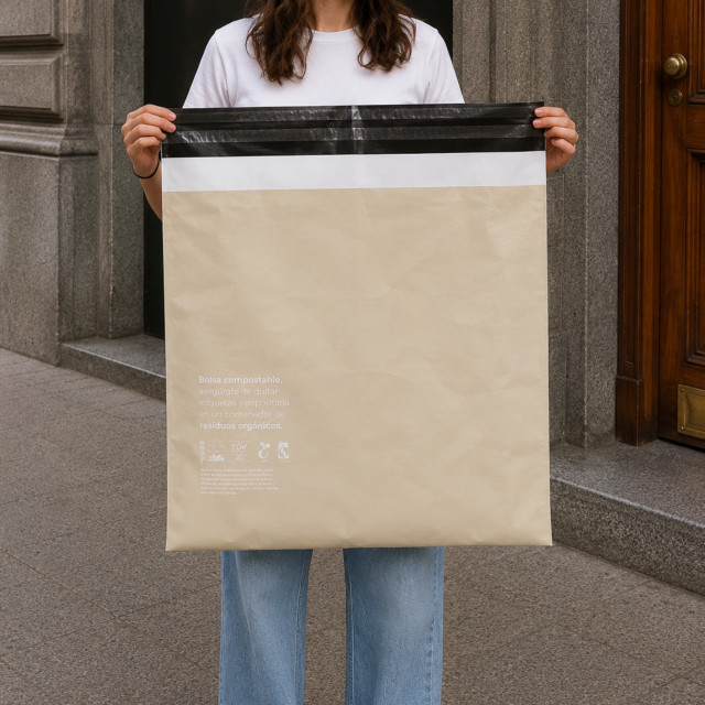 Bolsa de Envío Compostable Gris | 65x60 cm