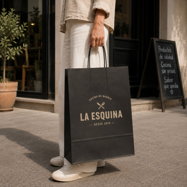 Bolsa de papel kraft negra | 41x30x12 (cm)
