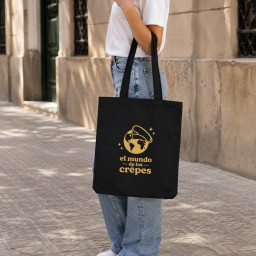 Bolsa de algodón negra | 42x38x6 (cm)
