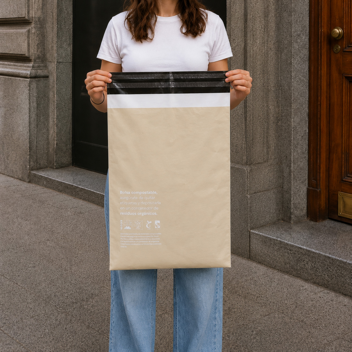 Bolsa de Envío Compostable Gris | 59x42 cm