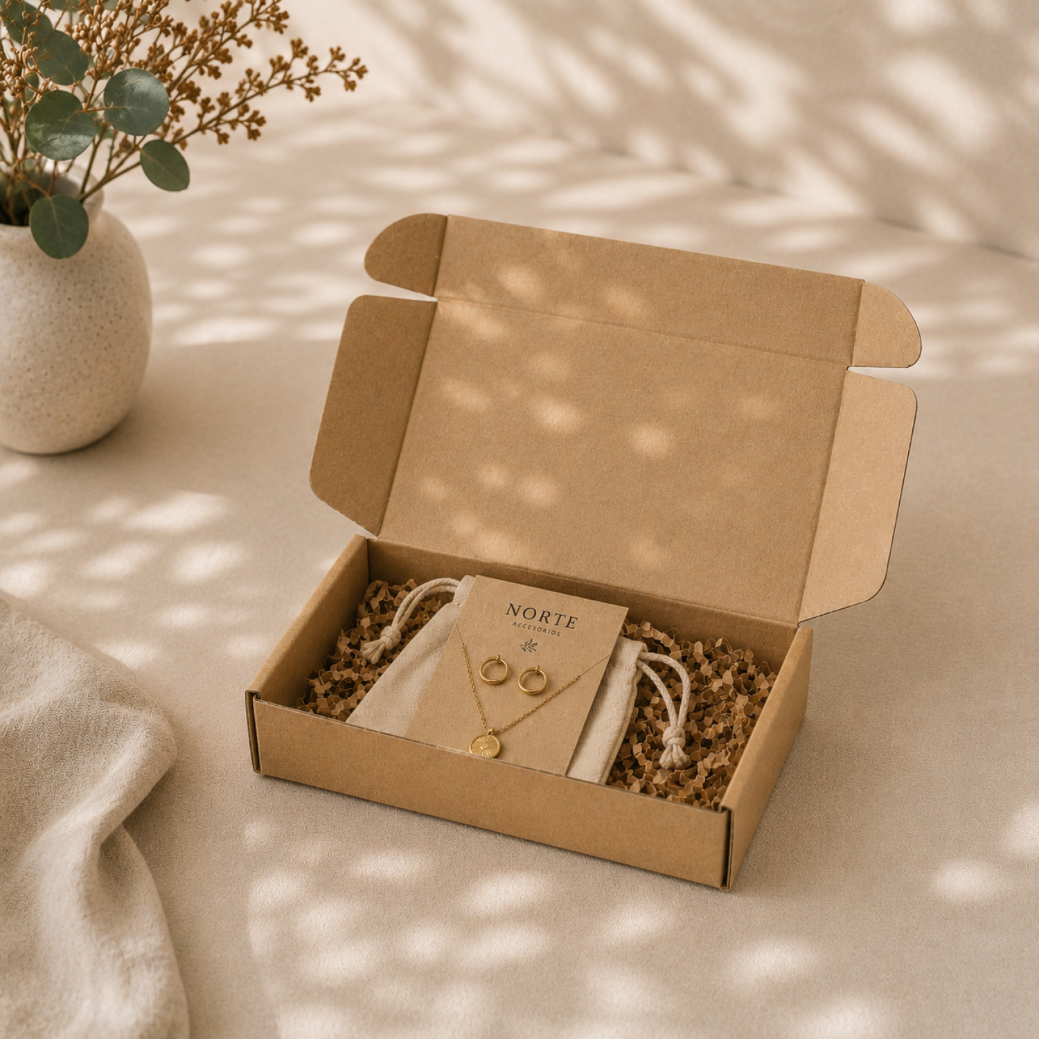 Caja autoarmable 23x16x5 kraft
