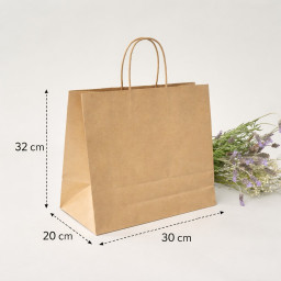 Bolsa de papel kraft 32x30x20 (cm)