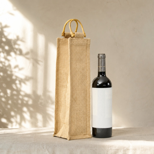 Bolsa de vino de yute | 35x10x10 (cm)