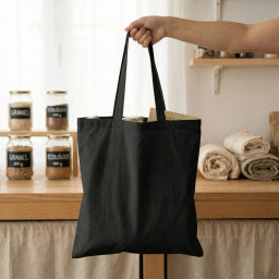 Bolsa de algodón negra | 42x38 (cm)